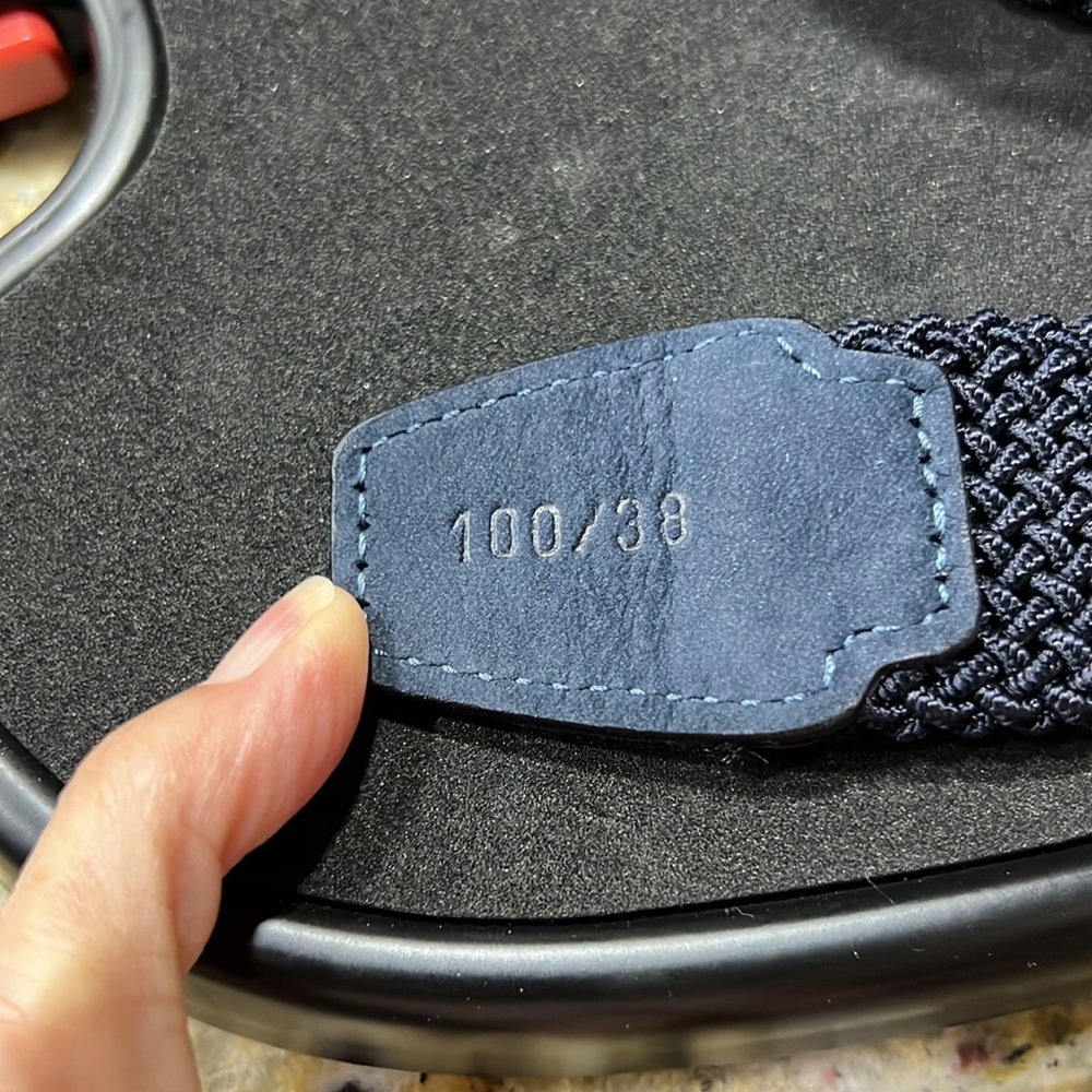 Men’s Leather/Suede Navy Blue Pepi Bertini Belt - Picture 5 of 6